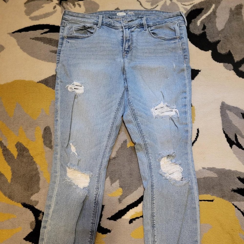 Old Navy, 12, light stonewash, distressed